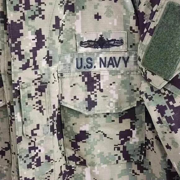 US Navy Army Camo " Brown" Working Uniform Type lll Jacket Men's L Long Mock - Picture 3 of 11